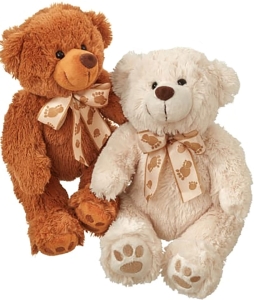 Teddybärenpaar (weiss & braun)